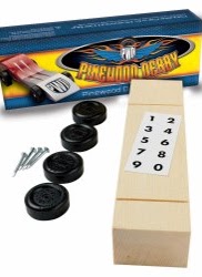 Official Pinewood Derby car kit with wood block, wheels, and axles